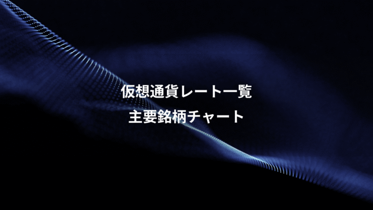 仮想通貨レート一覧、主要銘柄チャート
